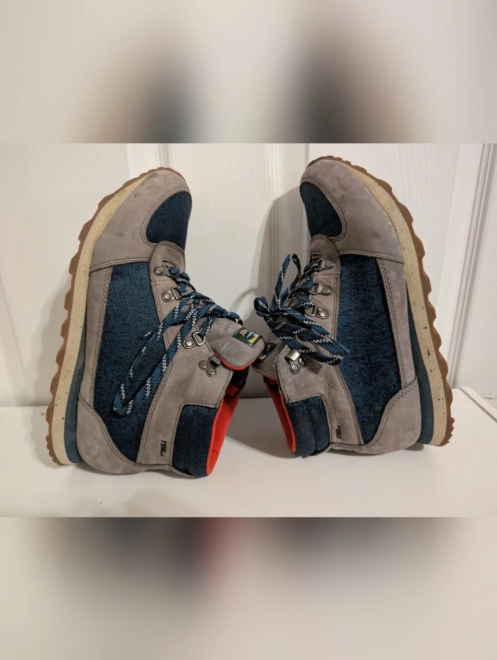L.L. Bean Mens Boots Shoes Outdoor Hiking Gray Blue Katahdin Size 9
